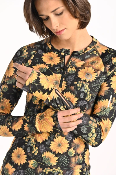 Preorder Blouse Zip Sunflowers