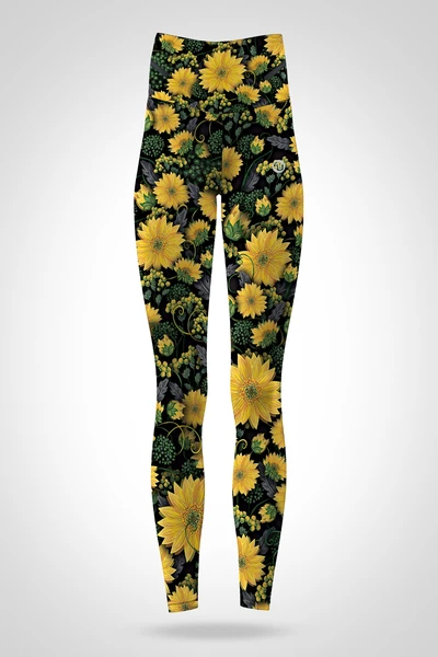 Preorder Regular high-waisted leggings Sunflowers