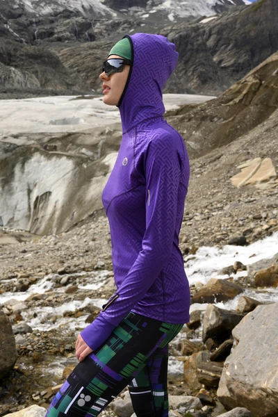 Training sweatshirt with a hood Shiny 2 Purple - LBK-1260T