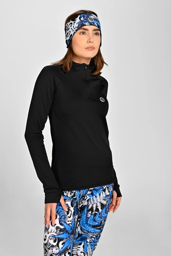 Insulated blouse with stand-up collar Zip Black - packshot