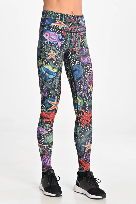 Leggings petite with waistband Pro Mosaic Sea - packshot