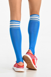 Running knee-high socks Road H Blue-White