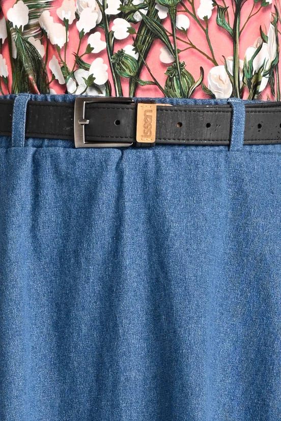 Women's belt made of natural cork Black - packshot