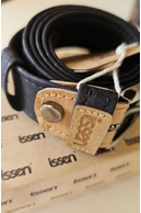 Women's belt made of natural cork Black - packshot