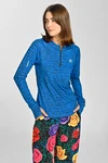 Blouse Zip Melange Cobalt