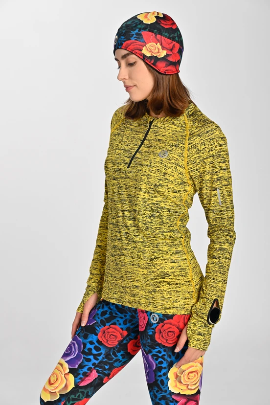 Blouse Zip Melange Yellow - packshot