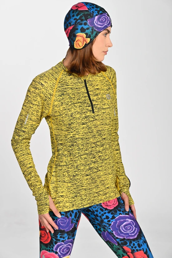 Blouse Zip Melange Yellow - packshot