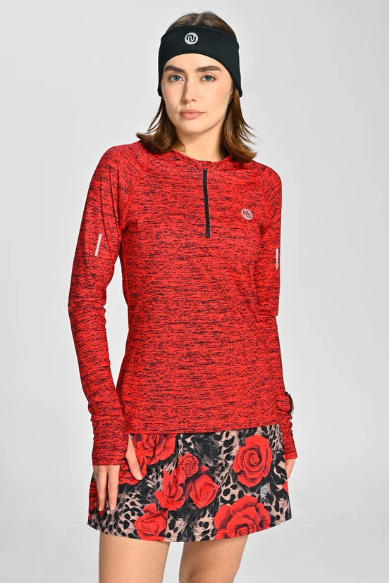 Bluza Zip Melange Red - packshot