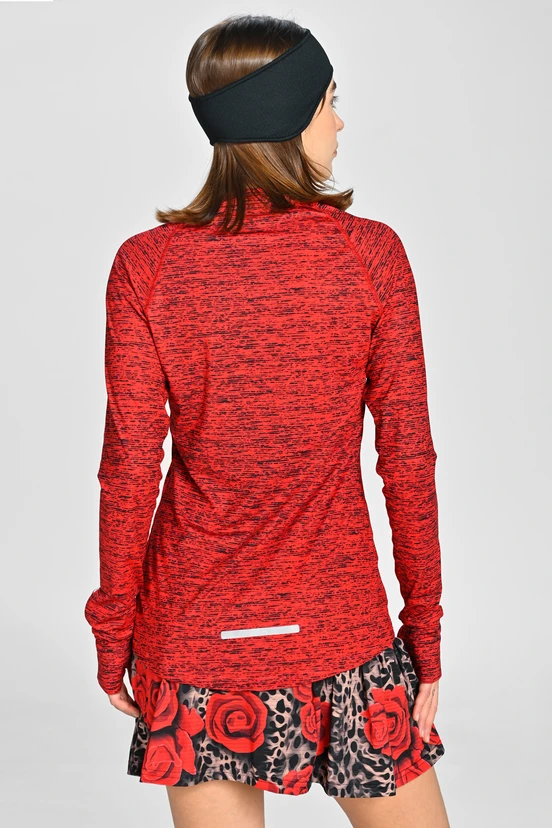 Bluza Zip Melange Red - packshot