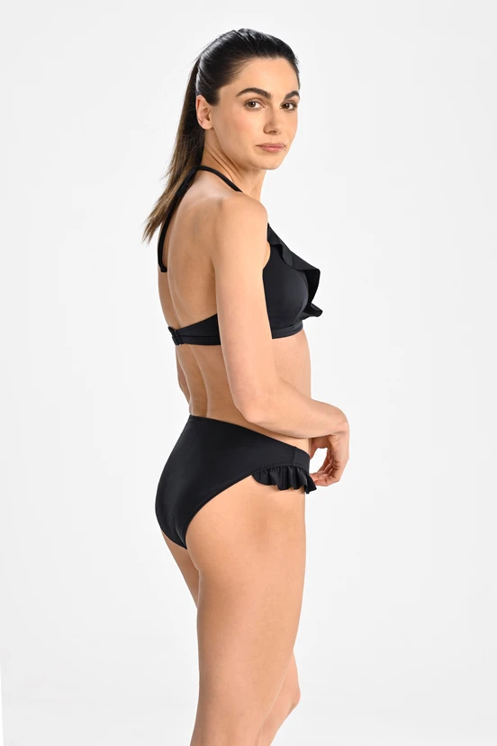 Classic bikini bottoms with frills Black - packshot