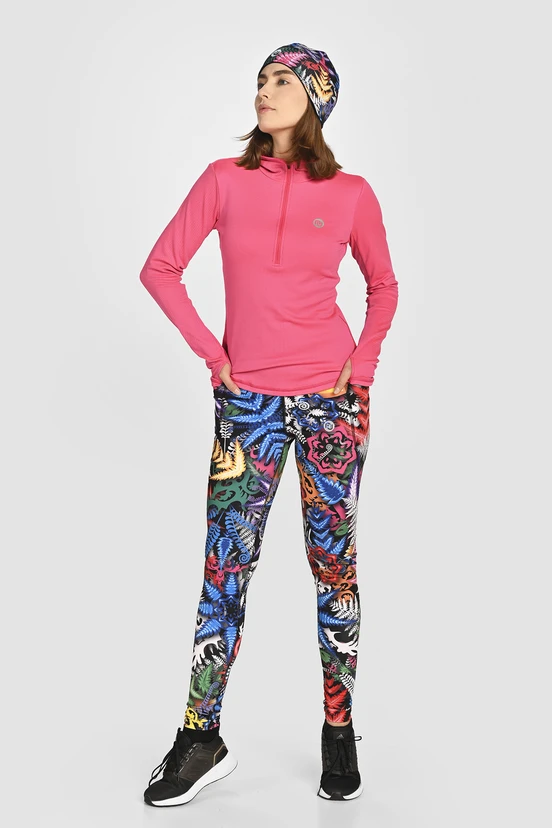 Dual Space leggings with side pockets Mosaic Fern - packshot