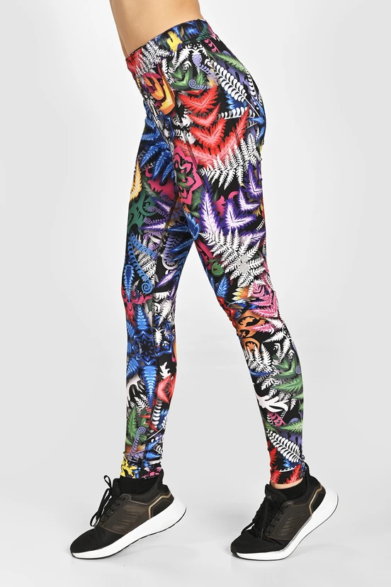 Dual Space leggings with side pockets Mosaic Fern - packshot