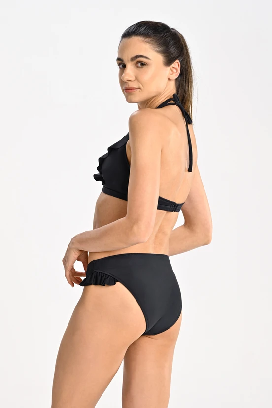 Figi bikini classic z falbanką Black - packshot