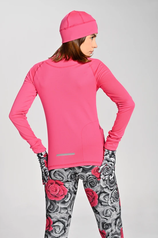 Insulated blouse with stand-up collar Zip GloPink - packshot