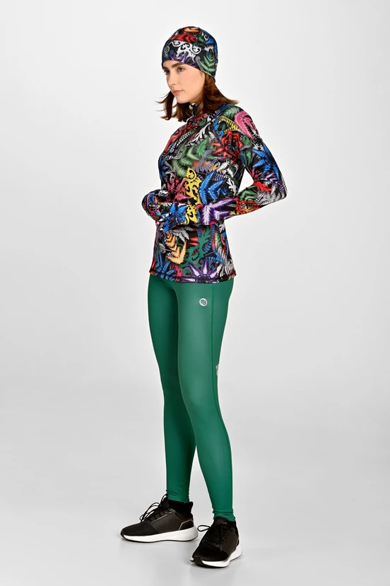 Insulated blouse with stand-up collar Zip Mosaic Fern - packshot