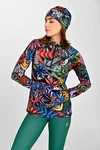 Insulated blouse with stand-up collar Zip Mosaic Fern