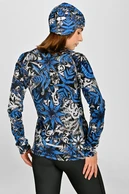 Insulated blouse with stand-up collar Zip Mosaic Fern Blue - packshot