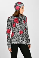 Insulated blouse with stand-up collar Zip Ornamo Roses - packshot