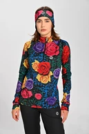 Insulated blouse with stand-up collar Zip Selva Roses Cobalt - packshot