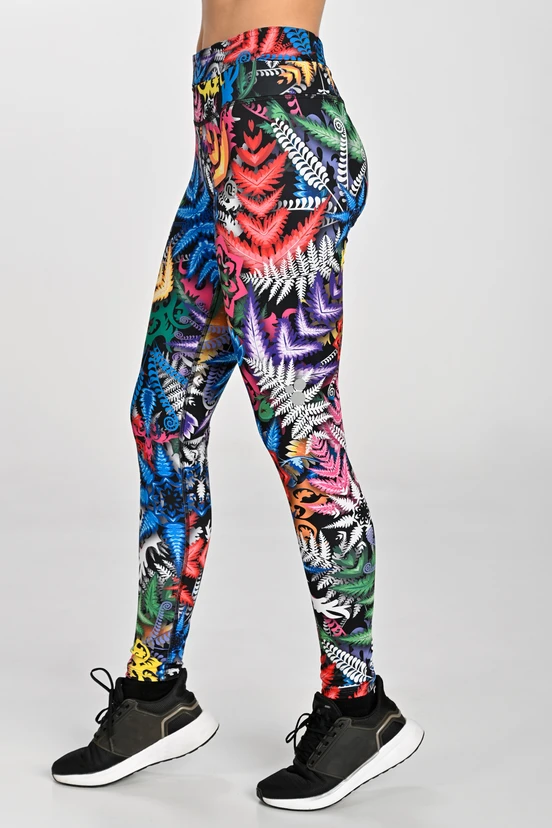 Leggings regular with waistband Pro Mosaic Fern - packshot