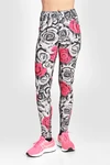 Legginsy Dual Space z kieszeniami po bokach Ornamo Roses