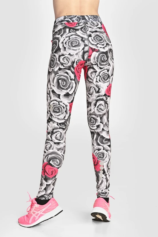 Legginsy Dual Space z kieszeniami po bokach Ornamo Roses - packshot