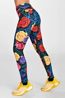 Legginsy petite z pasem Pro Selva Roses Cobalt - packshot