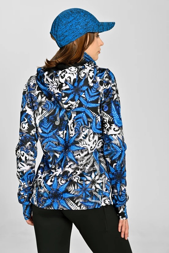 Premium zipped hoodie Mosaic Fern Blue - packshot