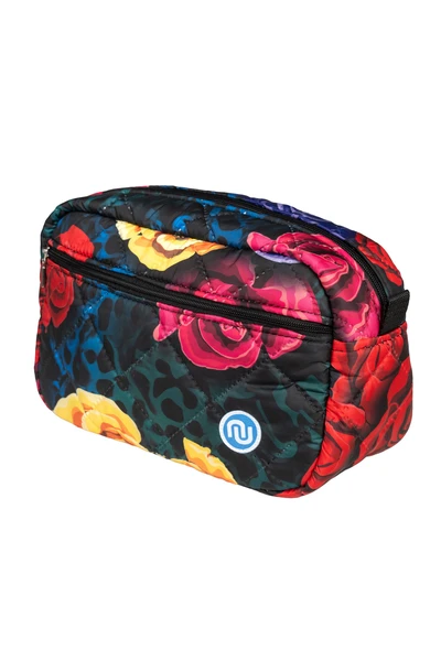 Quilted cosmetic bag Selva Roses Cobalt