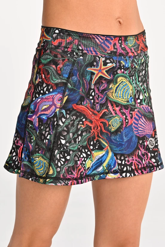 Running skirt with leggings Mosaic Sea - packshot