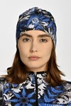 Short insulated hat Mosaic Fern Blue