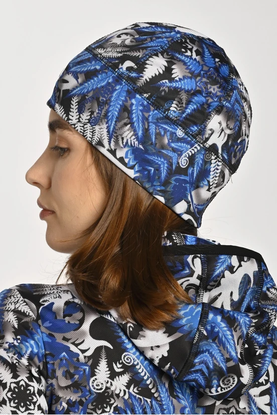 Short insulated hat Mosaic Fern Blue - packshot