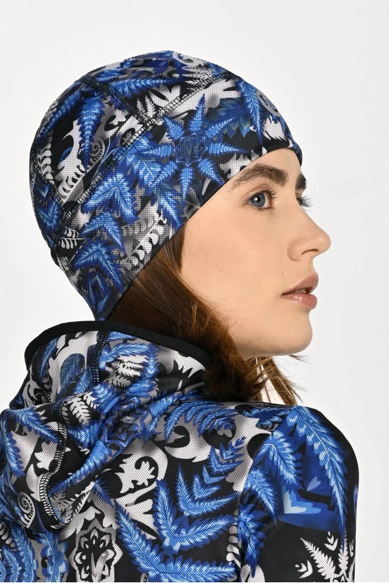 Short insulated hat Mosaic Fern Blue - packshot