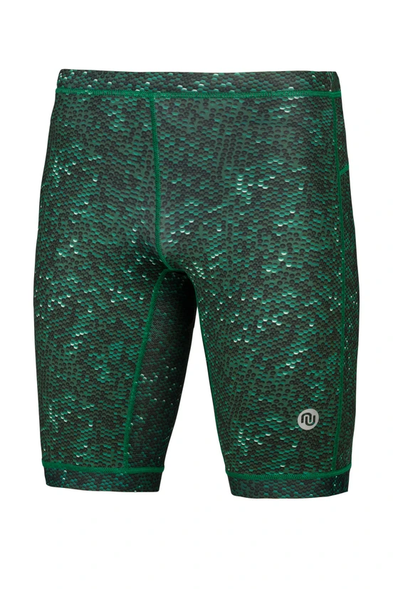 Short men's leggings with stabilizing tapes Blink Green - packshot