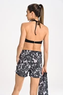 Sports swimsuit bra with frills Black - packshot