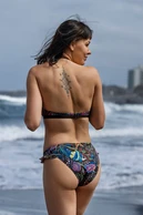 Sports swimsuit bra with frills Mosaic Sea - packshot