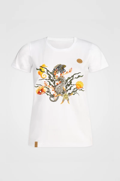 T-shirt damski Pure White z nadrukiem