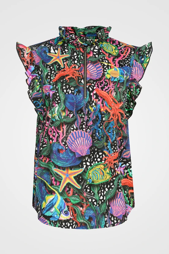 Wave blouse 100% cotton Mosaic Sea - packshot