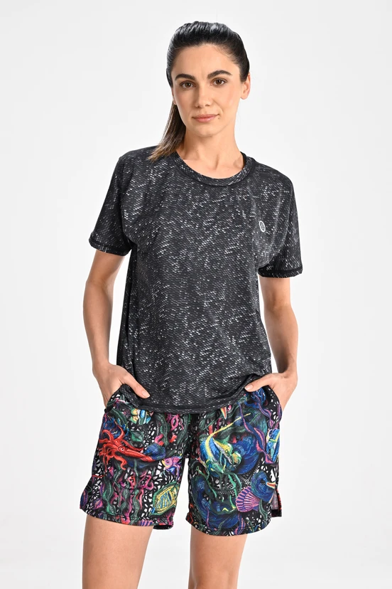 Women's sports shorts Mosaic Sea - packshot