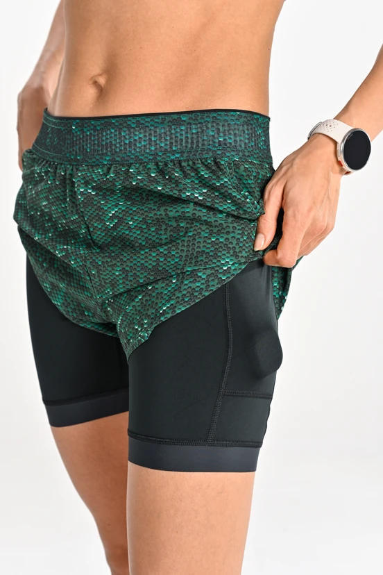 Women's sports shorts with leggings Blink Green - packshot