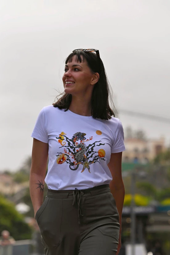 Women's t-shirt Pure White with print - packshot