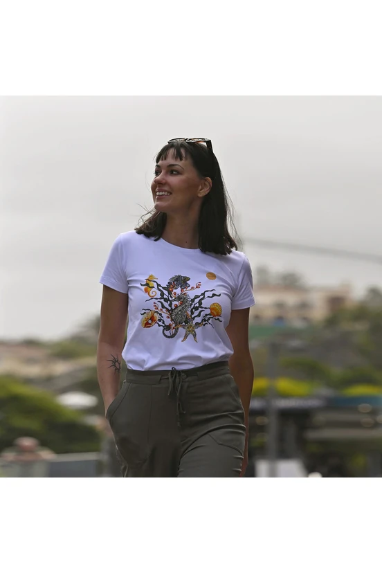 Women's t-shirt Pure White with print - packshot